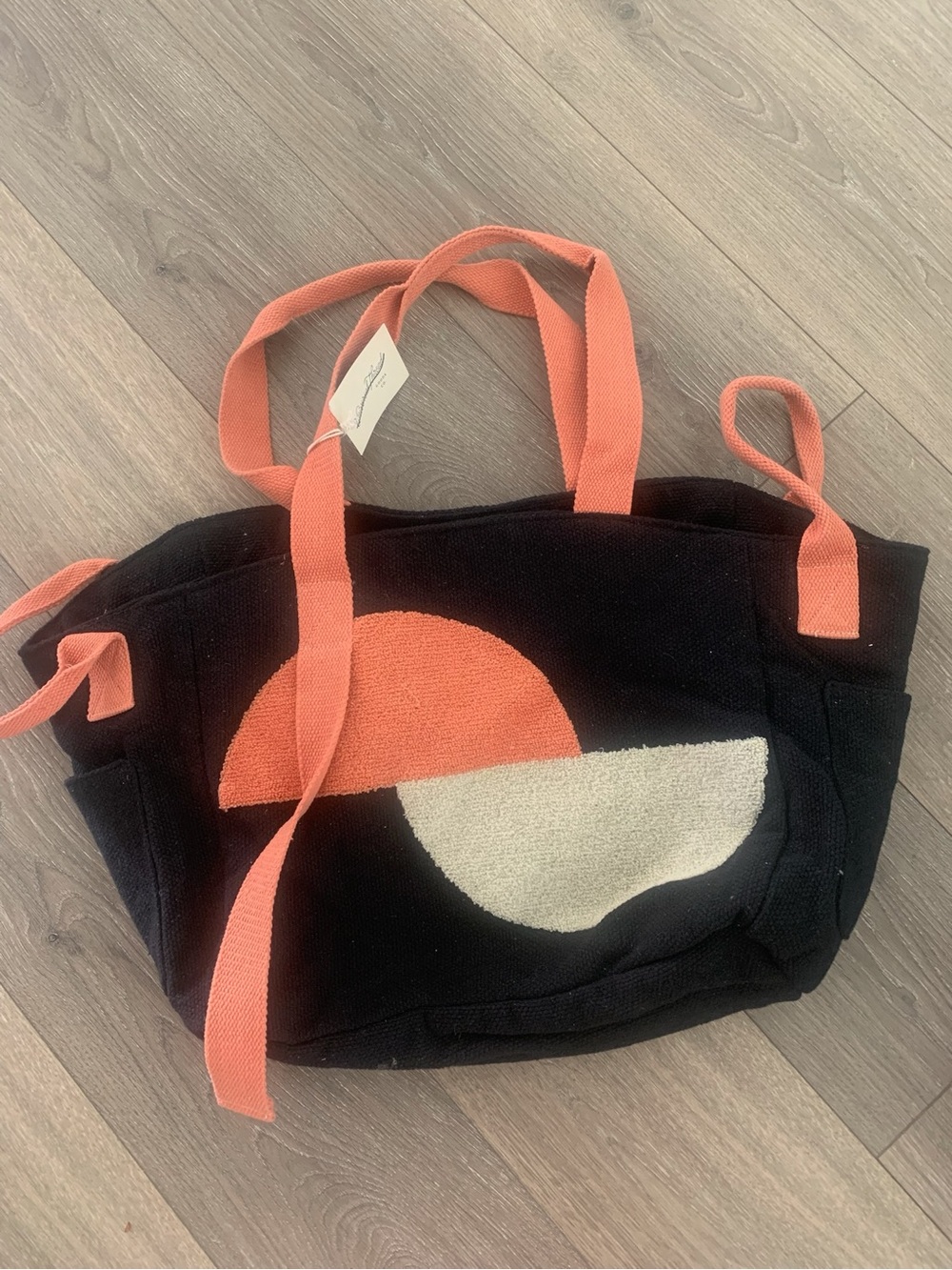 Universal Thread Black Coral Canvas Large Beach Weekender Gym Travel Bag NWT